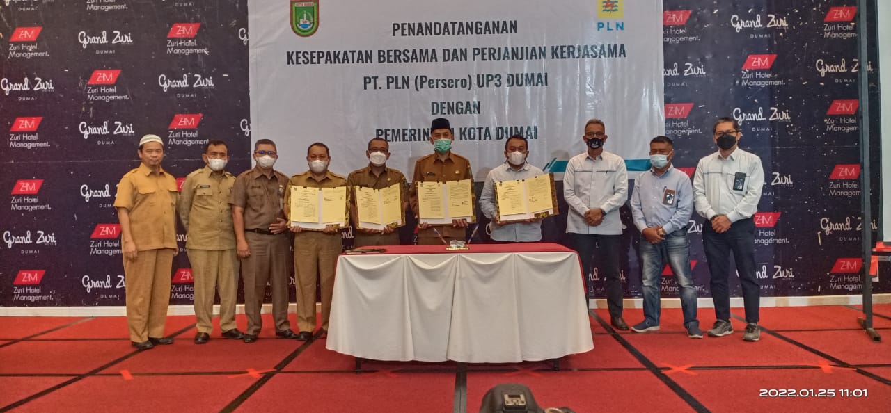 PENANDATANGANAN KESEPAKATAN BERSAMA DAN PERJANJIAN KERJASAMA PT. PLN (Persero) UP3 DUMAI DENGAN PEMERINTAH KOTA DUMAI